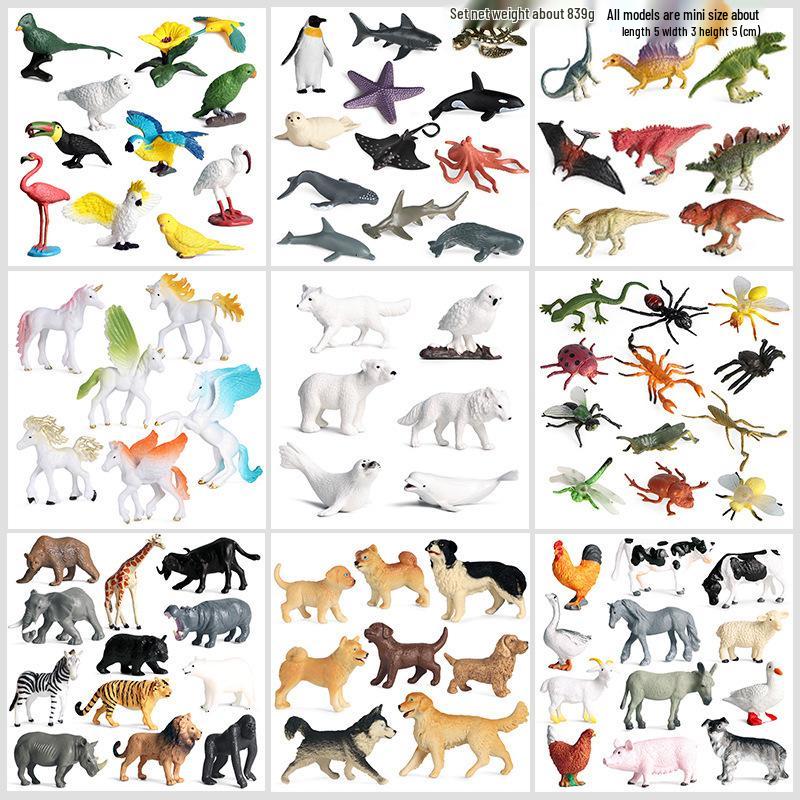 Large Insect Toy Set: Butterfly, Bee, Dragonfly, Ant, Cicada, and Rhinoceros Beetle Models for Kids