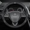 Car Suede Carbon Fiber Leather Steering Wheel Cover For Mitsubishi Outlander Pajero Asx Lancer EX Evolution L200 Triton RALLIART SR1