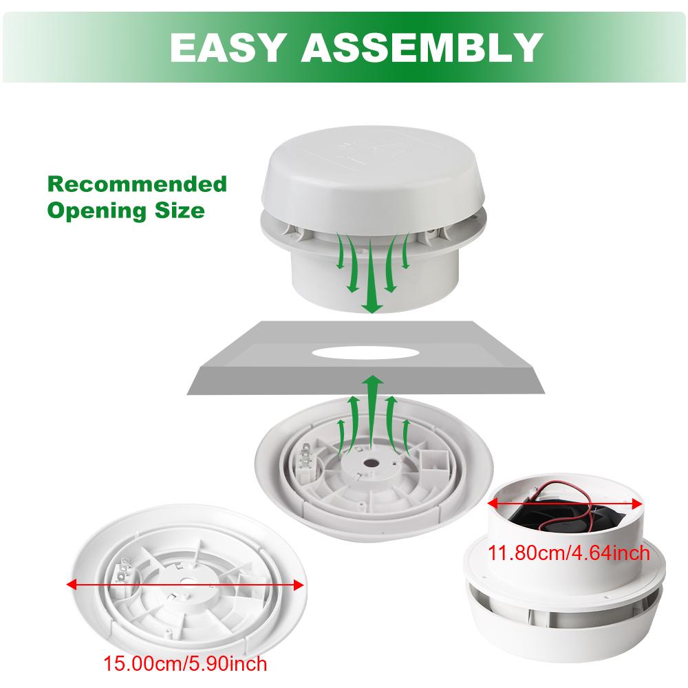 Side Air Outlet Caravan Accessories Strong Wind For Rv Trailer Caravan 12V Car Silent Fan Car Styling Ventilation Exhaust Fans Camper Accessories