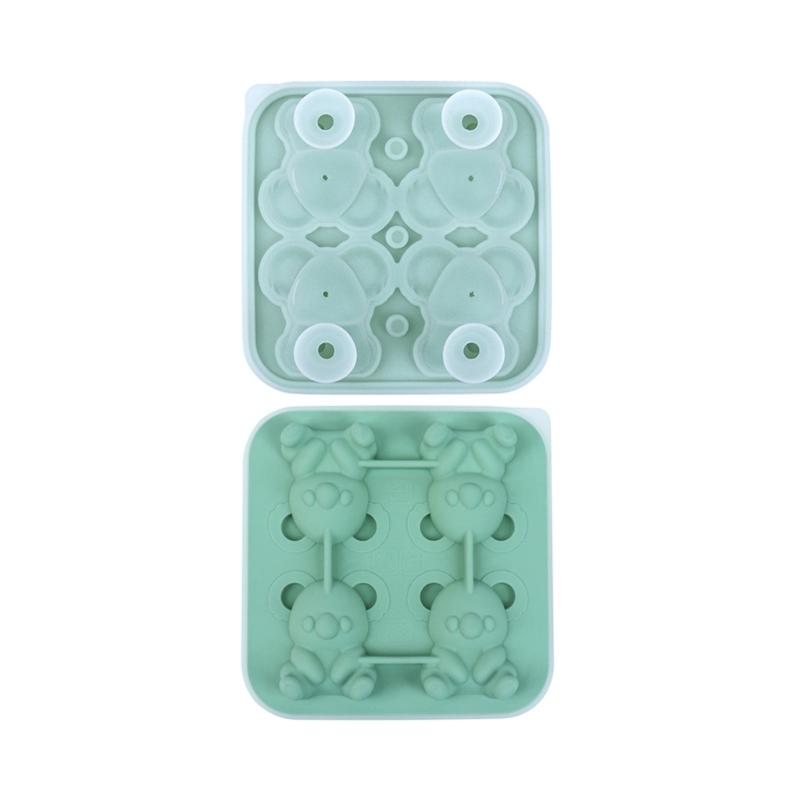 Einfaches Auslösen von Eisformen Flexible Silikon-Eiswürfelmaschine Einzigartige Koala-Form Eiswürfelbehälter für Suppen-Gefrierfächer Wein Saft Langlebig