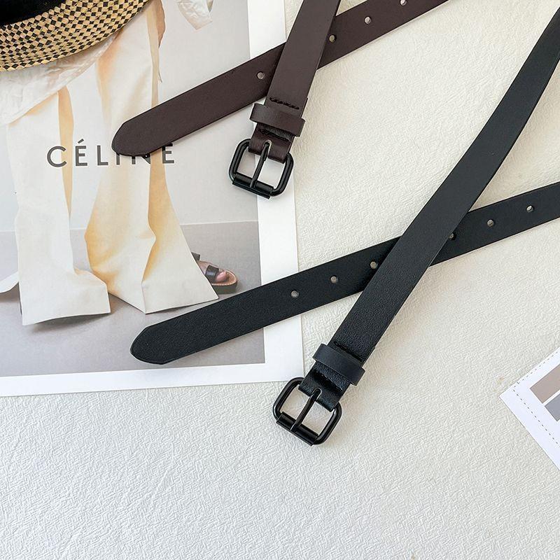 Elegant Black Pu Belt For Women Chic And Versatile For Dresses And Jeans