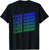 Funny Sarcastic Mens I Hate Running Tshirt Marathon Runner Fitness Workout Tee for Guys Cotton Printed Short Sleeve Shirts Y2k