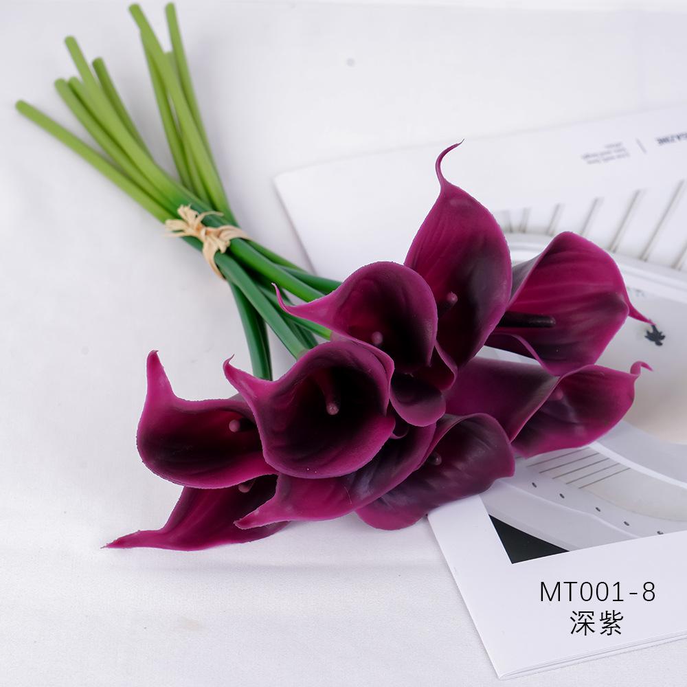 

Мягкий клей Калла Лилия Имитация Цветка, Рука Держащая Букет, Украшение Дома Орнамент Калла Лилия темно-фиолетового