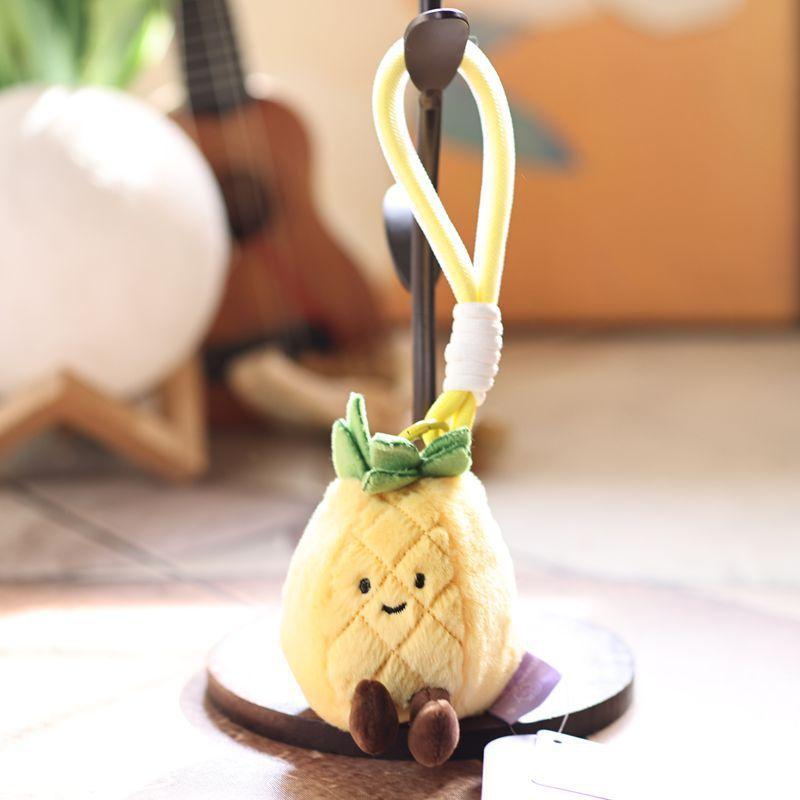 Cute Fruit Plush Keychain With Soft Pp Cotton Filling For Bag Decoration And Gifts