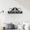 Twin Hearts Metal Garden Plaque Home Decor Love Symbol