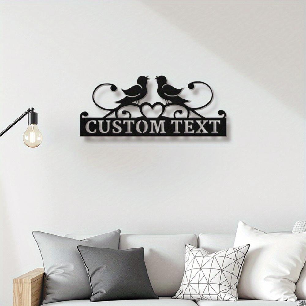 Twin Hearts Metal Garden Plaque Home Decor Love Symbol