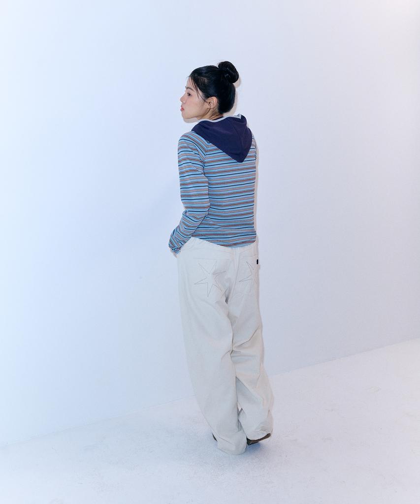 Peulleoti Star Pocket Wide Curve Pants (Ivory)