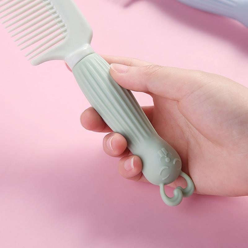 Cartoon Anti-Static Curling Comb Handheld Detangling Hair Brush for Stubborn Hair Thick Wavy Hair