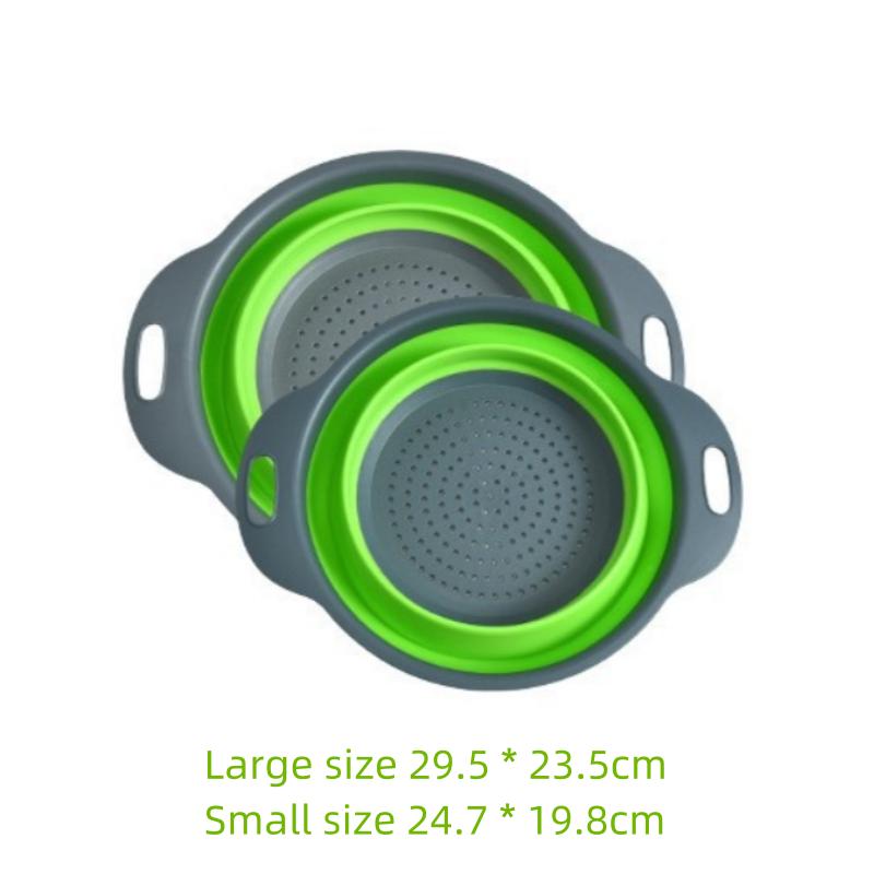 Set 2 Foldable Square Drainage Basket Retractable Filter Basket Vegetable Basket Kitchen Vegetable and Fruit Tray Kitchen Tools