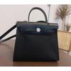 Leather Bag 2022 New Retro Fashion Canvas Kelly Bag Design Sense Contrasting Color Shoulder Messenger Bag Women's Bag