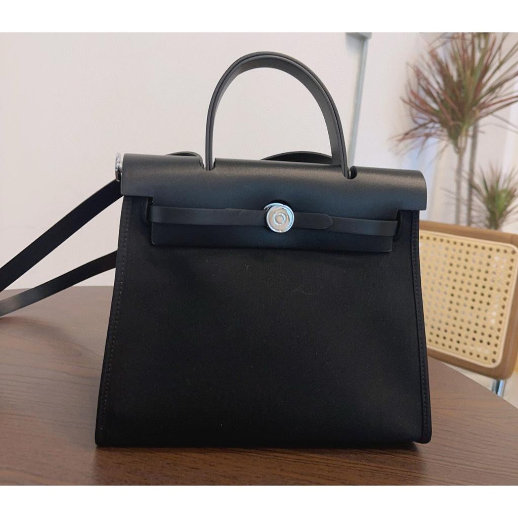 Leather Bag 2022 New Retro Fashion Canvas Kelly Bag Design Sense Contrasting Color Shoulder Messenger Bag Women's Bag