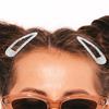 2pcs Rhinestone Metal Snap Hair Clips, Shiny Crystal Duckbill Clips, Fashion Bangs & Broken Hair Barrettes, Perfect for Party & Valentine's Day