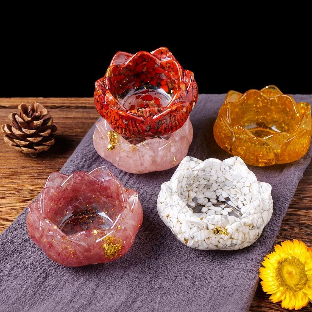

Creative Crystal Incense Holder DIY Craft Crystal Lotus Bowl Crystal Storage Style 4