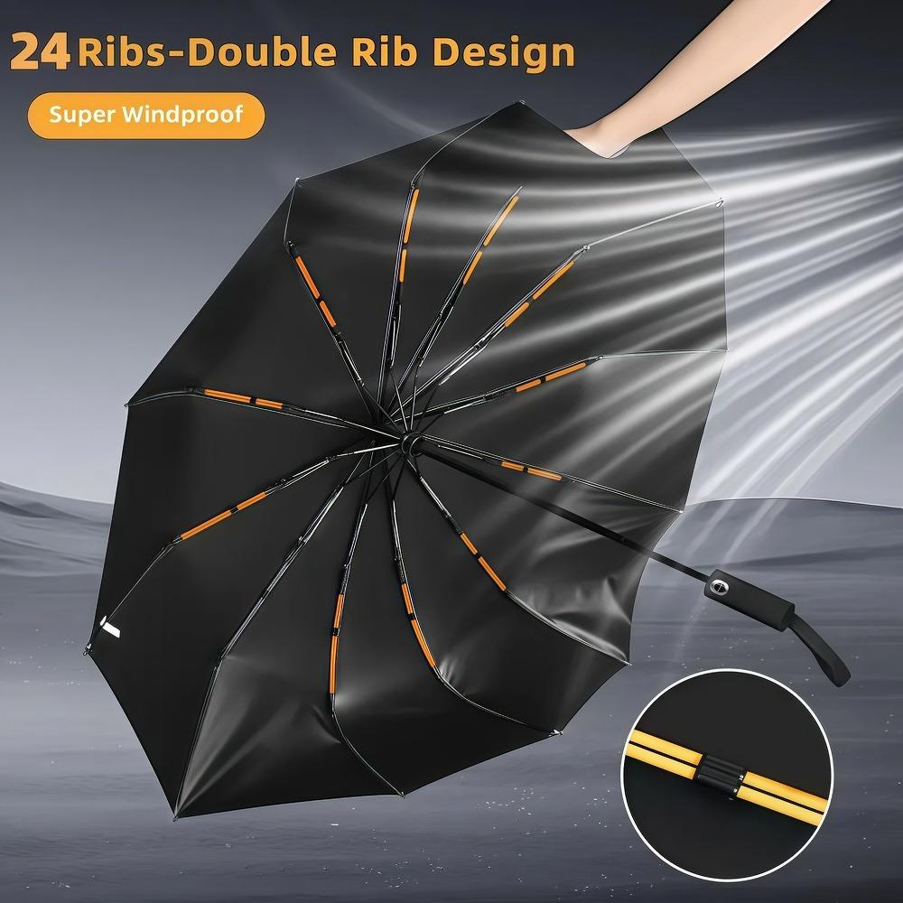 24 Bone Automatic Folding Umbrella Windproof Sunshade Umbrella Men's and Women's Luxury Business Umbrella Sunshade Zwq