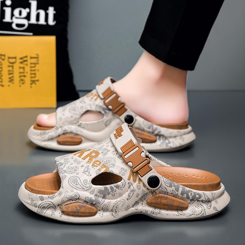 Fashion Comfortable Men's Summer Sandals Soft Bottom Anti-Slip Casual Beach Shoes Fashionable Slippers for Outdoor Wear Daily Leisure