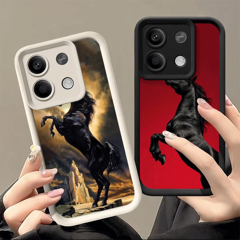 Phone Case for Xiaomi Redmi Note 15 14 13 Pro Plus Black Horse Galloping Shell 12S 11 11S 11T 5G 14S Soft Silicone Funda