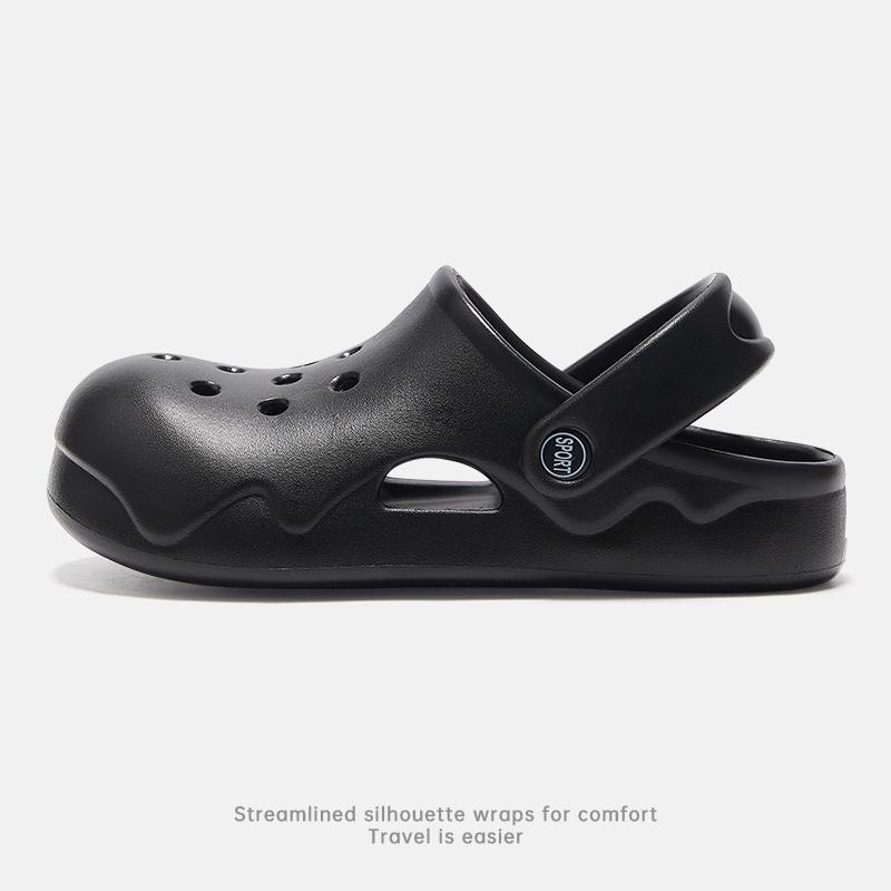 

Женские тапочки, летние уличные мужские шлепанцы, садовая обувь на мягкой подошве, домашние классические сабо для кормления, сандалии 44-45 чёрный