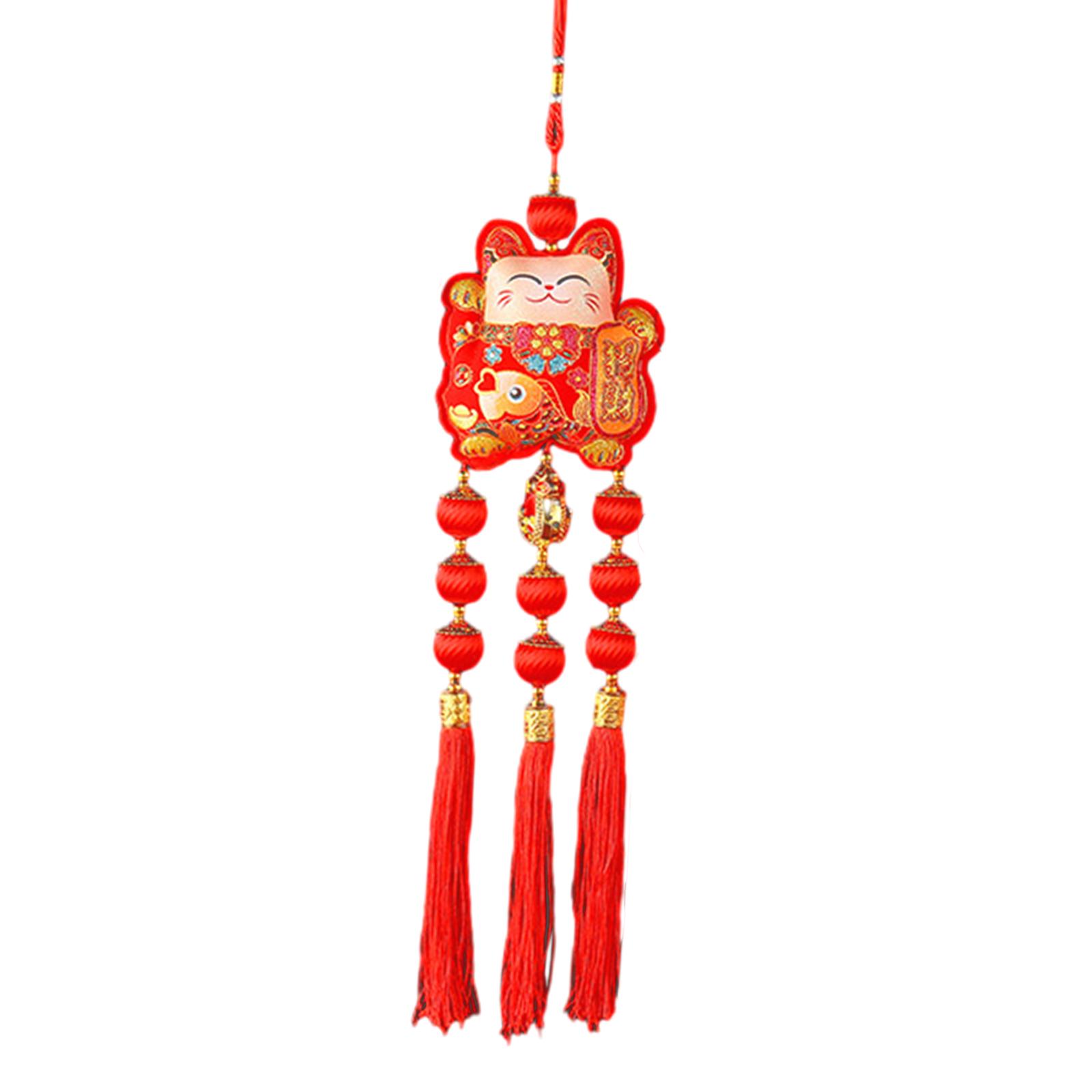 

Chinese Hanging Ornament Holiday Wall Decor Door Good Luck Charm New Year Decorations for Tree Living Room Office Porch Store