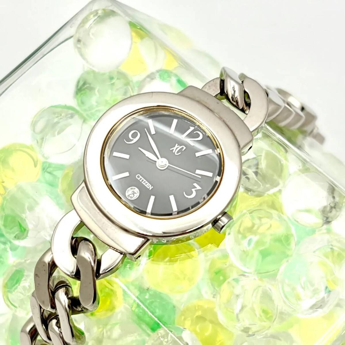 [New battery] CITIZEN xC Cross Sea Ladies Watch Silver Date Chain Bracelet 9611-H12531 780887