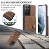 For Samsung Galaxy S21 Ultra 5G Case JEEHOOD J01 Retro Leather Phone Back Cover with Detachable Magnetic Card Holder