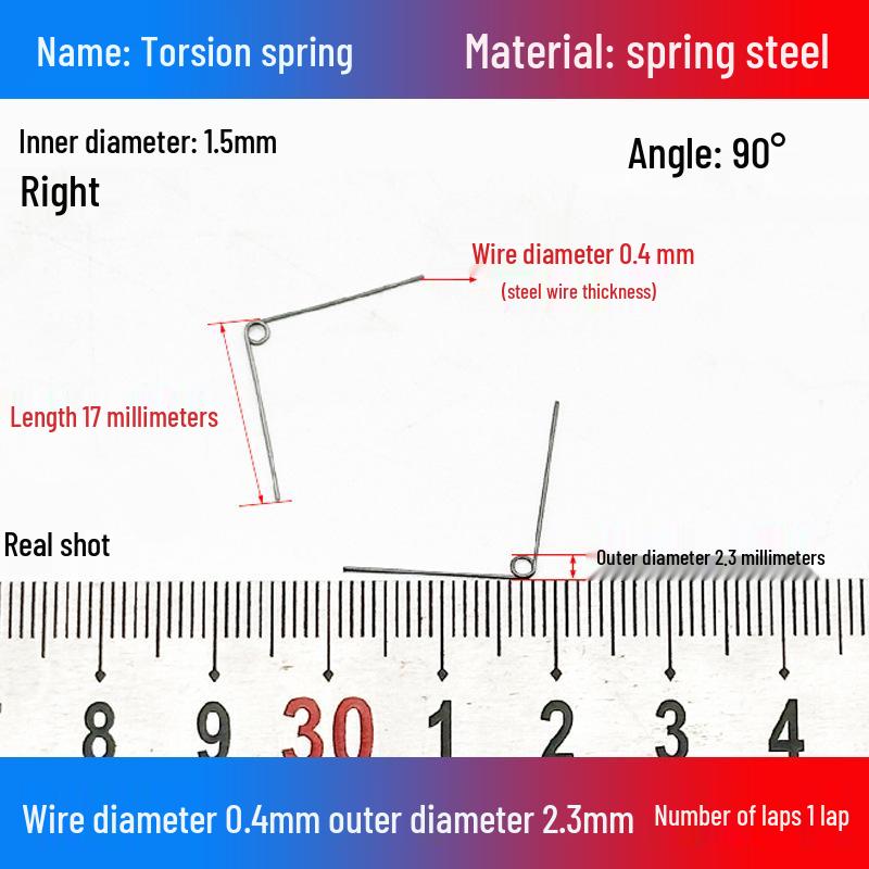 Torsion Spring Steel 0.3-3.0 for 90/180° Clip Trash Can