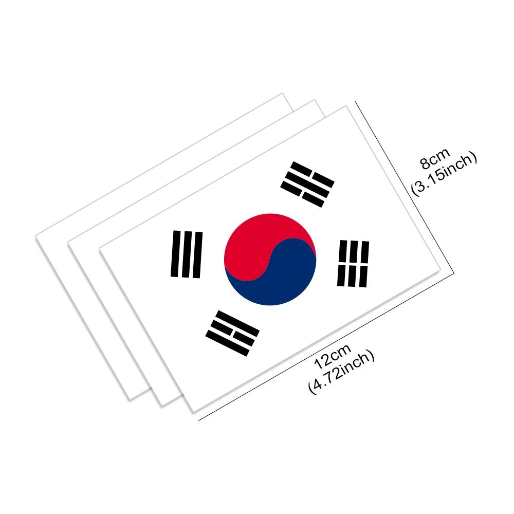 3 Stück Autoaufkleber Koreanische Flagge Vinyl-Aufkleber Fahrzeugzubehör Für Hyundai IX35 Kia Ssangyong Renault Samsung Genesis Spirra