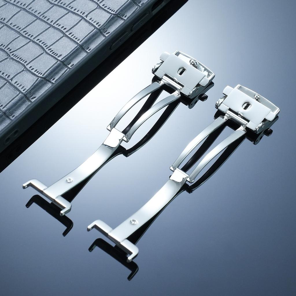 Dla zegarków Seiko Premier Series SNP093 SNP096 Klamra Paska Wysokiej Jakości Stal Nierdzewna Podwójnie Naciskana Klamra Metalowa Klamra Motylkowa