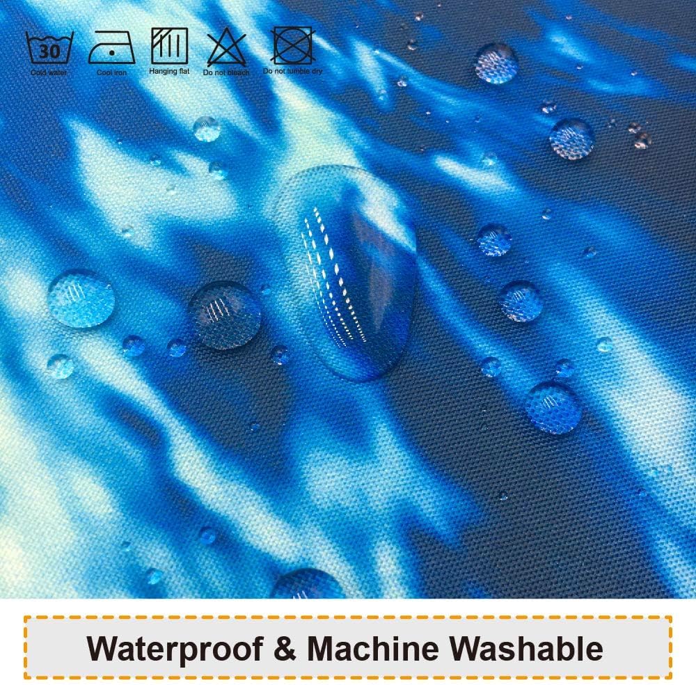 Waterproof Underwater Ocean Shower Curtain Deep Sea Tropical Blue Water Effect Bathroom Liner Polyester Decor