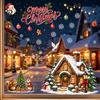 Seasonal Glass Surface Stickers Christmas Window Clings, Snowy Village House Xmas Tree Squirrel Rabbit Outdoor Balcony Sticker, Double-Sided
