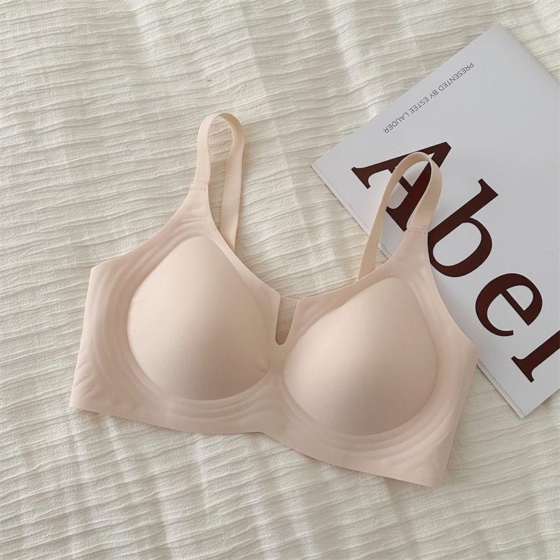 Milk Skin Seamless Jelly Lift Bra, Summer Bust Minimizer Side Gathering Anti-Sag Full Bust Women Bra