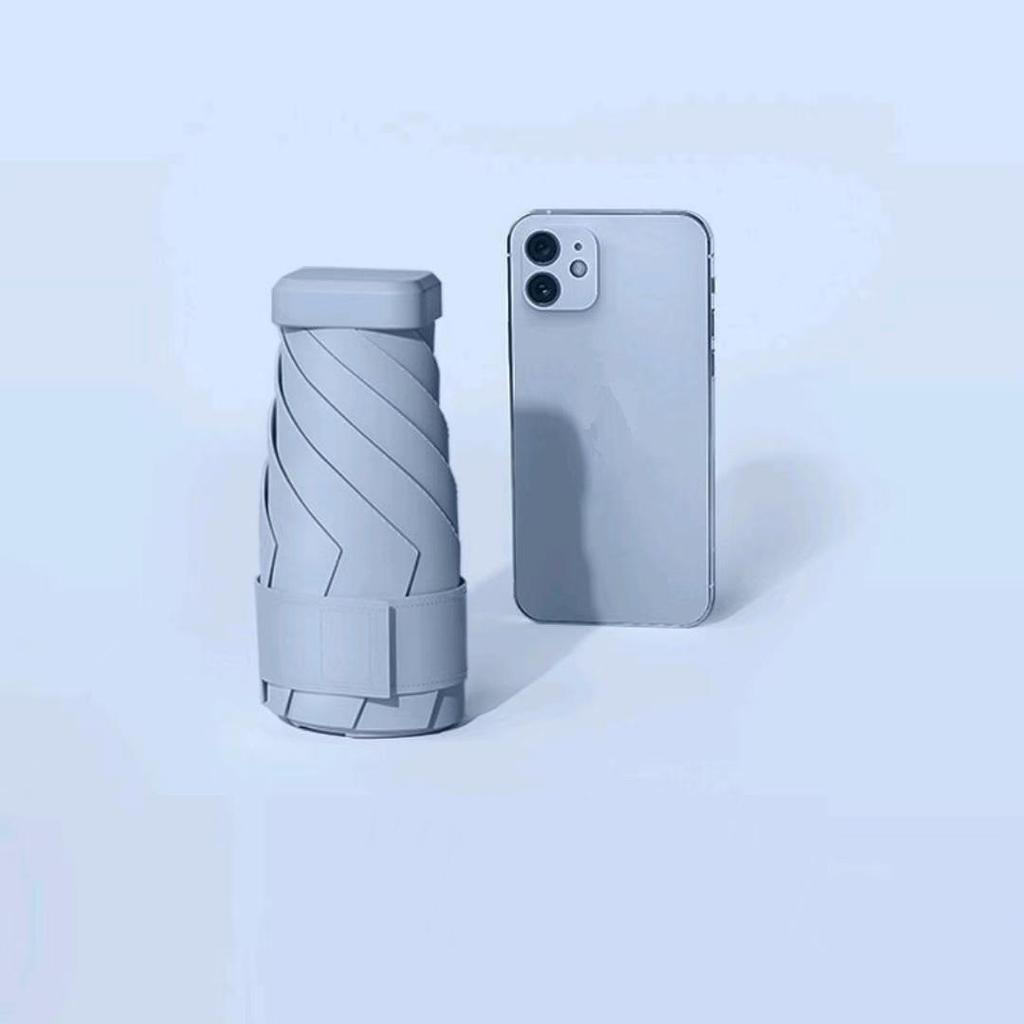 225g Ultra-Light 6-Fold Travel Umbrella, UPF50+ Black Coated Compact Windproof Umbrella for All-Weather Sun & Rain Protection