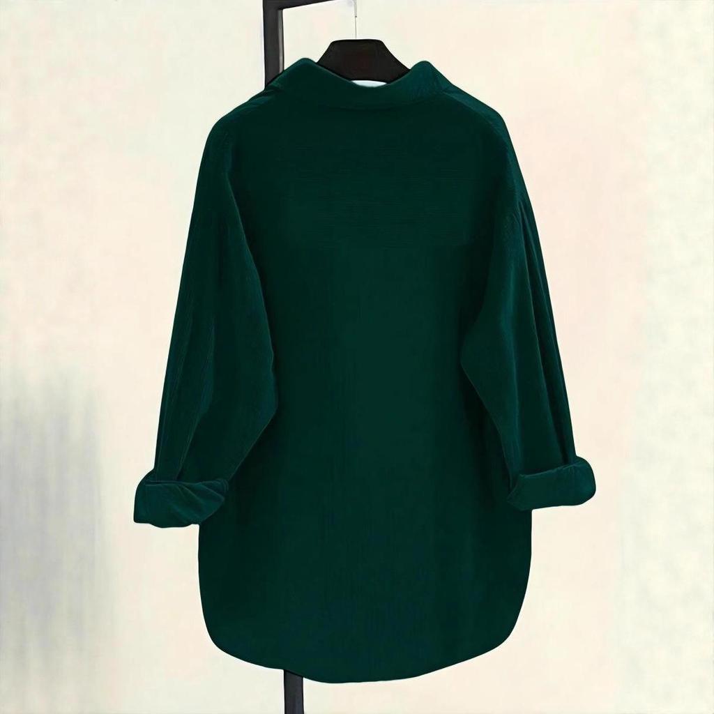 2025 Autumn Plus Size Korean Style Versatile Commuter Long Sleeve Shirt