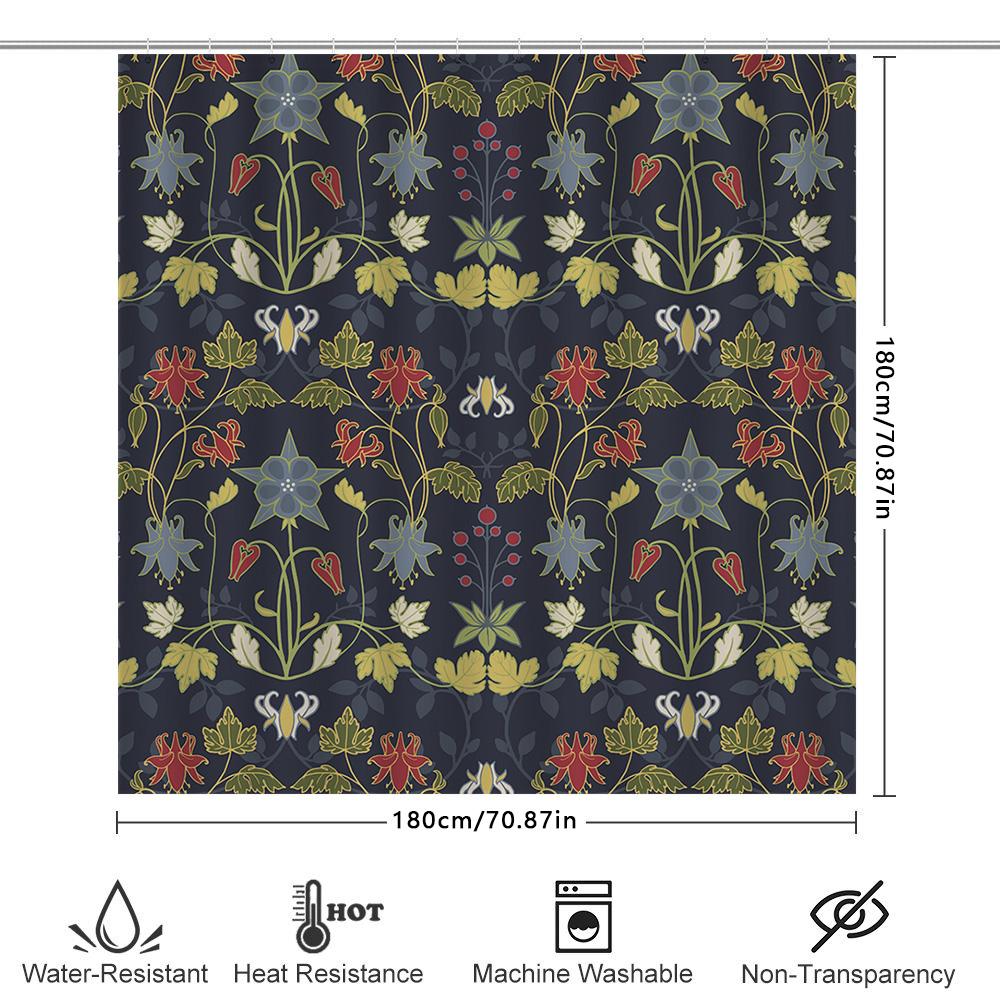 Modern Geometric Shower Curtain With Waterproof Fabric Decorative For Bathroom Home Decoration