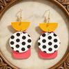 Black & White Leather Dangle Earrings - European & American Fashion