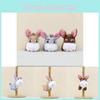 Cute Gray Khaki And Brown Mini Donkey Plush Toy With Keyring For Decoration Bag