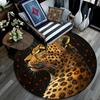 Runder Leoparden-Teppich, Teppich für Wohnzimmer, Schlafzimmer, Sofa, Spielzimmer-Dekor, Rutschfeste Fußmatte