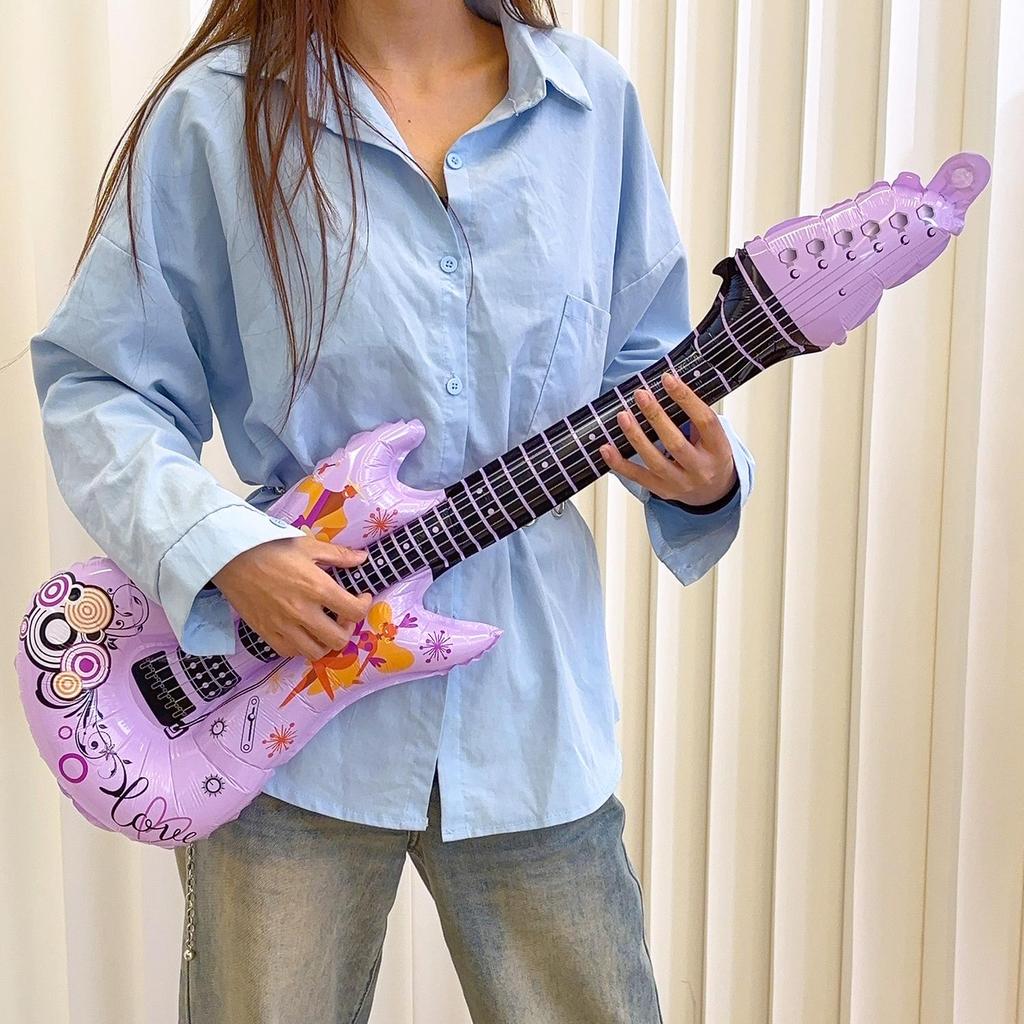 1/20Pcs Cartoon Guitar Foil Balloons Inflatable Rock Star Instrument Aluminum Foil Balloon Concert Theme Party Decoration Props
