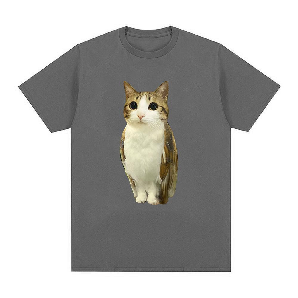 Cat Owl Funny Meowl Meme Brainrot Graphic Tshirts Unisexs Women Clothing Fashion Short Sleeves Tshirt Cotton Oversized T Shirts
