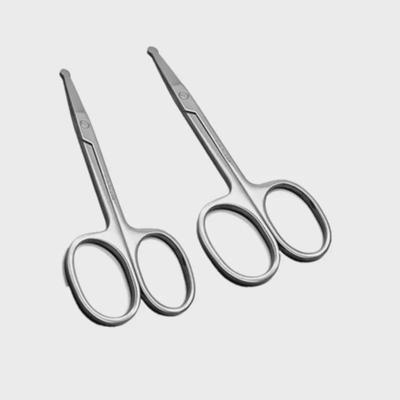 Stainless Steel Round-Tip Eyebrow & Nose Hair Scissors - Individually Packaged Beauty Tool