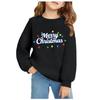 Girls Christmas Print Long Sleeve Hooded Sweatshirt Casual Comfortable Pullover for Fall Winter