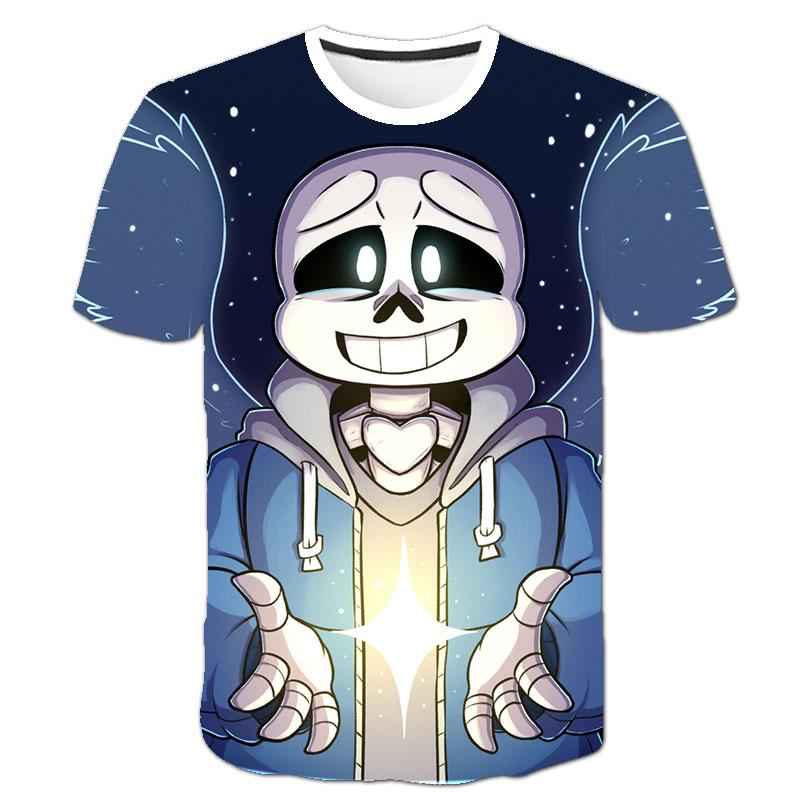 Letní prodyšný kreslený dětský 3D potisk s krátkým rukávem Chlapecký a dívčí módní top Volné Street tričko