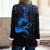 Women's Fashionable Printed Round Neck Long Sleeved Plush Warm Pullover Top
