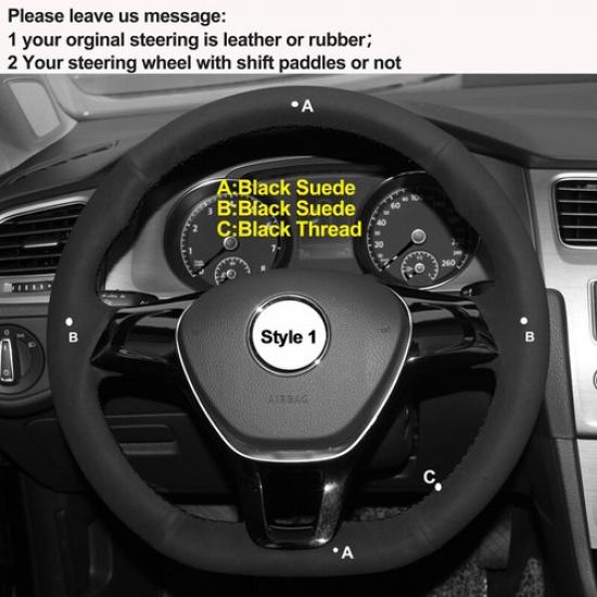 DIY Car Steering Wheel Cover For Volkswagen Golf 7 Polo Passat B8 Touran Tiguan