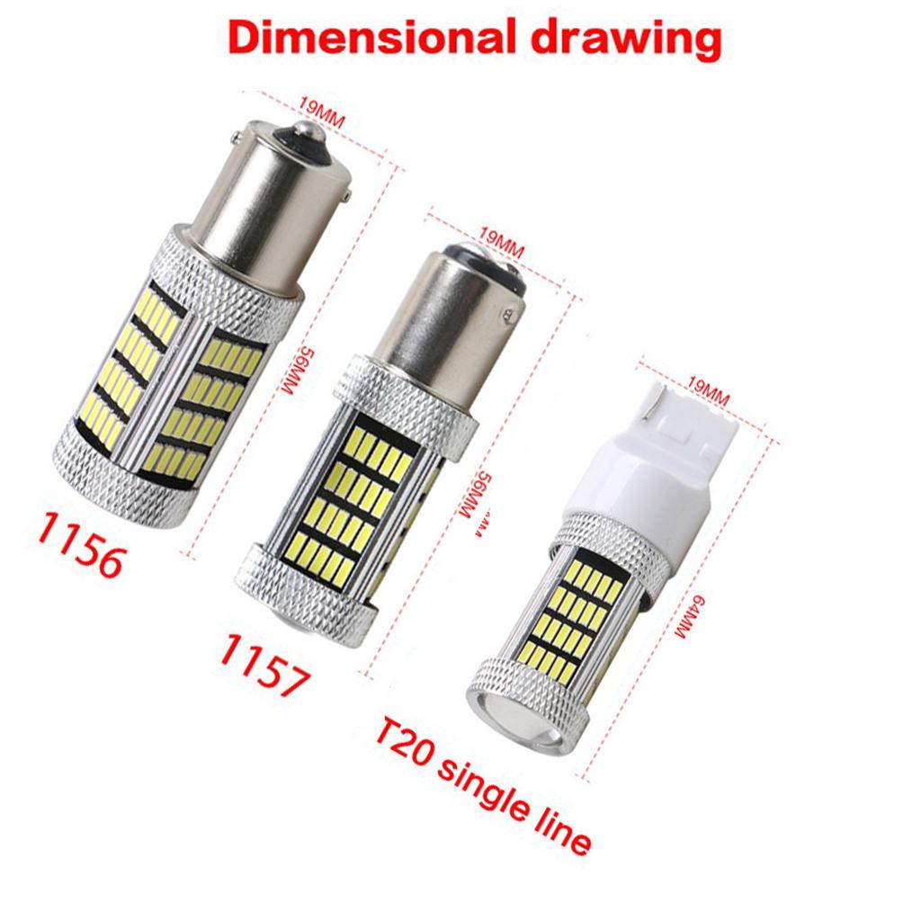 2pcs LED Light Turn Signal Brake Light Reversing Fog Light Bulb T20 1156 1157 T15 Ba15s W21w Py21w