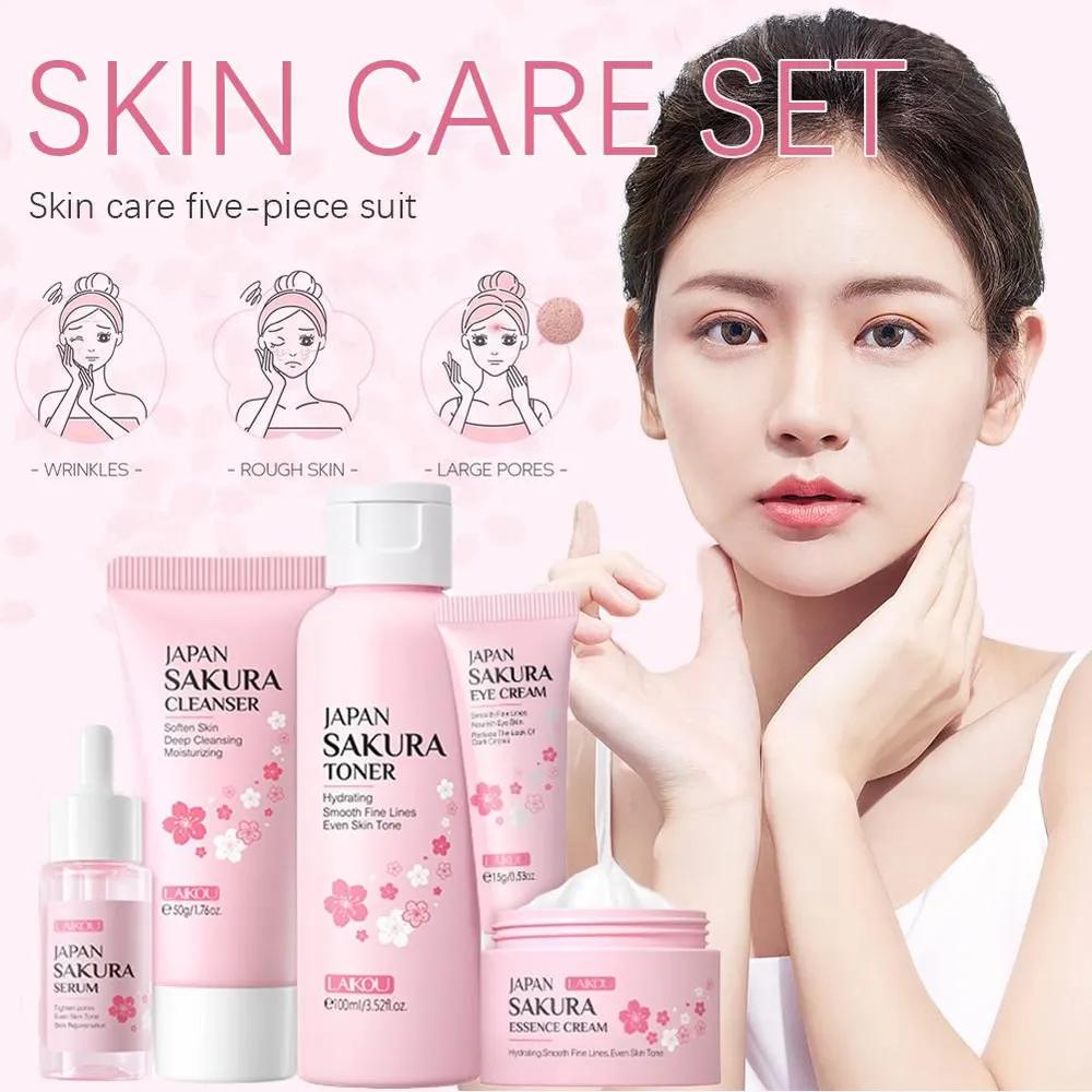 Sakura skin care set , skin care moisturizing and cosmetics five-piece set