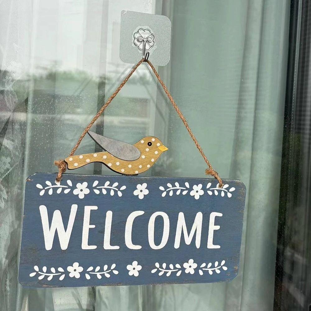 Wooden Wall Hanging Retro Wall Decoration Pendant European Style Doorplate Decoration Hanging  Shop