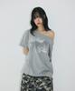 Seulliggeullou Horse One-Shoulder T-Shirt [Gray]