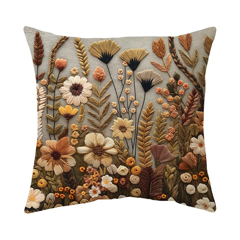 Retro Flower Pillow Cover Bohemian Style Home Living Room Sofa Cushion Cover Cushion