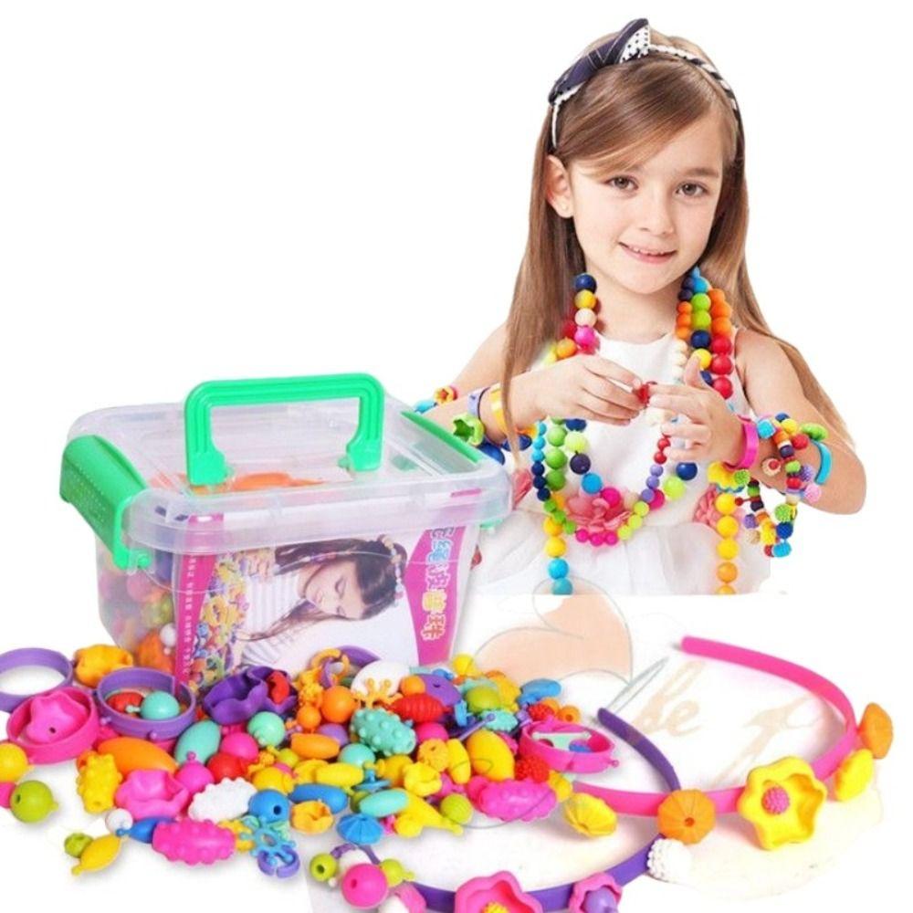 Colorful Snap Beads No String Required DIY Bead Set New Children's Beading Toy for Girls