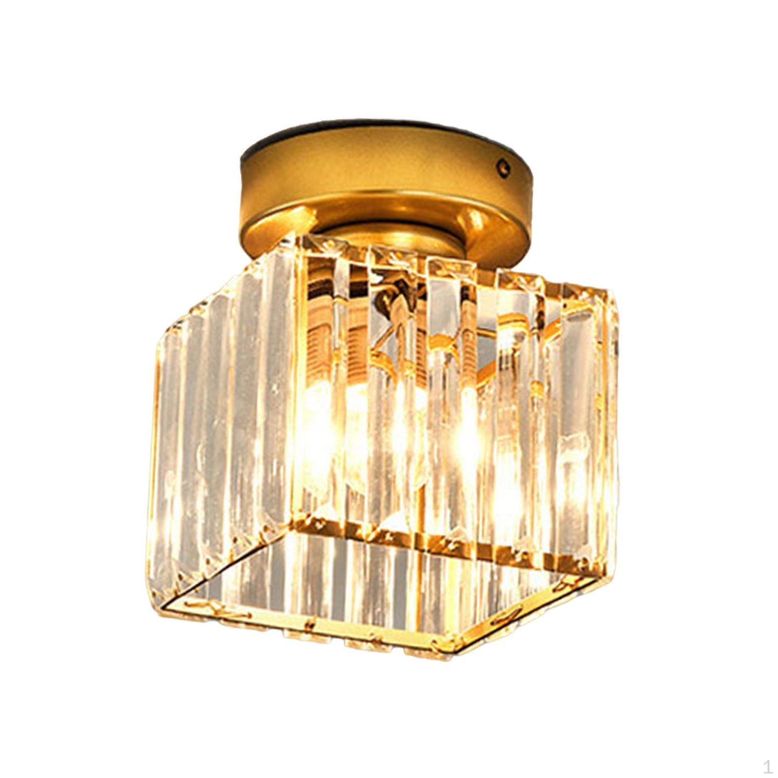 

LED Ceiling Lamps Fixture Semi Flush Mount Pendant Light Glass Shade Housewarming for Aureate Square